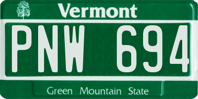 VT license plate PNW694