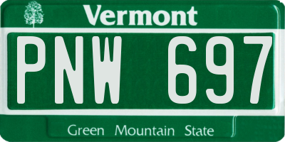 VT license plate PNW697