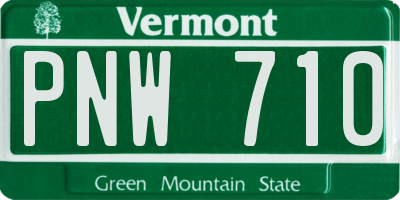 VT license plate PNW710