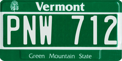 VT license plate PNW712