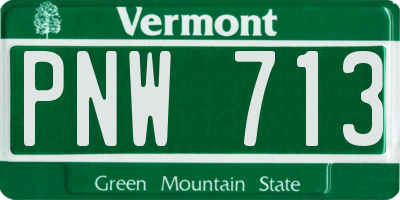 VT license plate PNW713