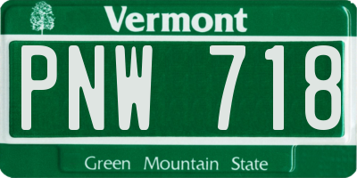 VT license plate PNW718