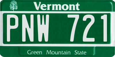 VT license plate PNW721