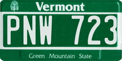 VT license plate PNW723
