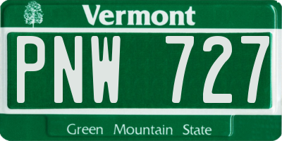 VT license plate PNW727