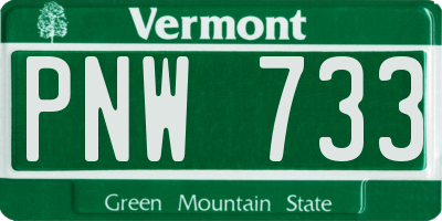 VT license plate PNW733