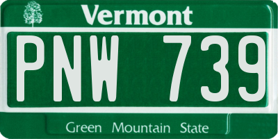 VT license plate PNW739