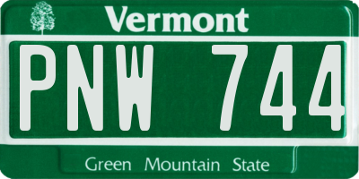 VT license plate PNW744