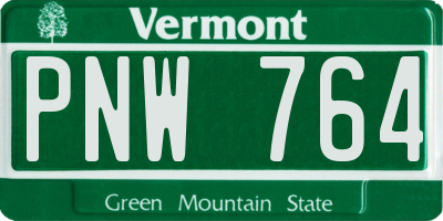 VT license plate PNW764