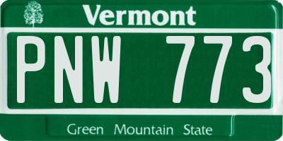 VT license plate PNW773