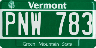 VT license plate PNW783