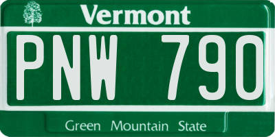 VT license plate PNW790