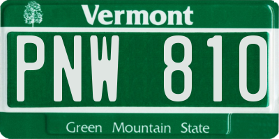 VT license plate PNW810