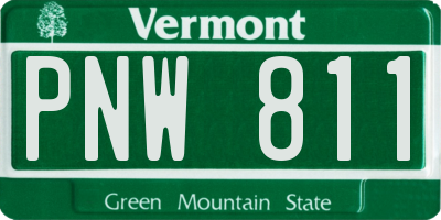 VT license plate PNW811