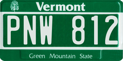 VT license plate PNW812