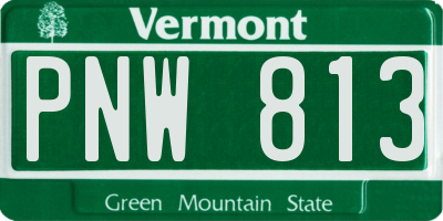 VT license plate PNW813