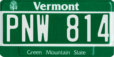 VT license plate PNW814
