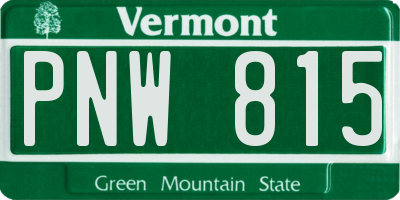 VT license plate PNW815