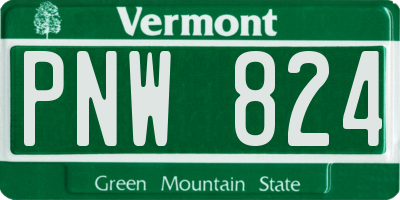 VT license plate PNW824