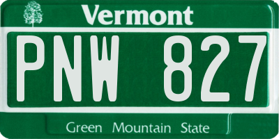 VT license plate PNW827