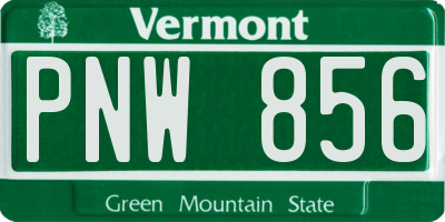 VT license plate PNW856