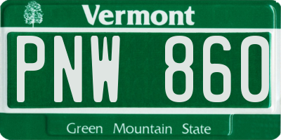 VT license plate PNW860