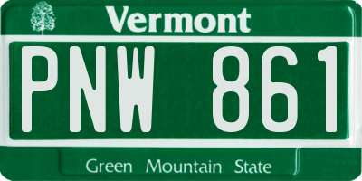VT license plate PNW861