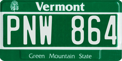 VT license plate PNW864