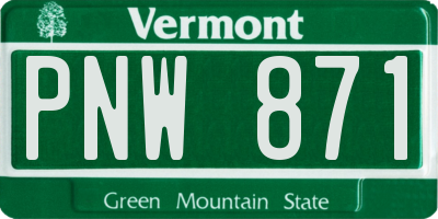 VT license plate PNW871