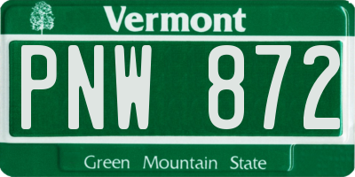VT license plate PNW872