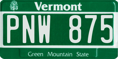 VT license plate PNW875