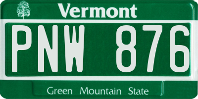 VT license plate PNW876