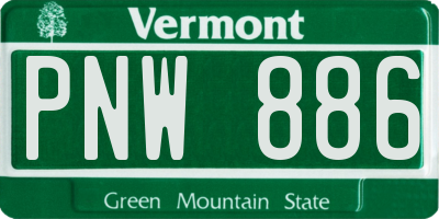 VT license plate PNW886