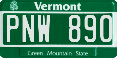 VT license plate PNW890