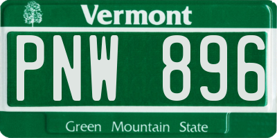 VT license plate PNW896