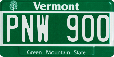 VT license plate PNW900