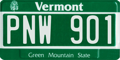 VT license plate PNW901