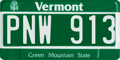 VT license plate PNW913