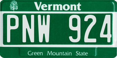 VT license plate PNW924