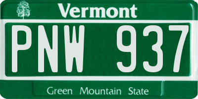VT license plate PNW937