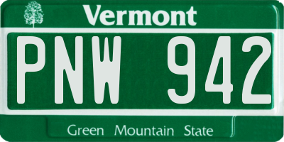 VT license plate PNW942