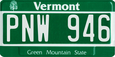 VT license plate PNW946