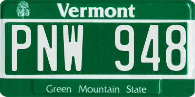 VT license plate PNW948