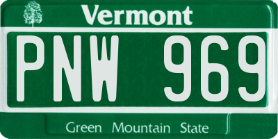 VT license plate PNW969