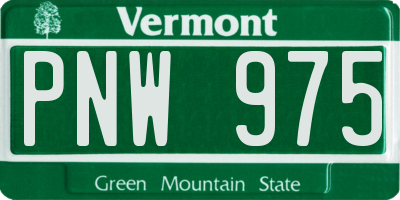 VT license plate PNW975