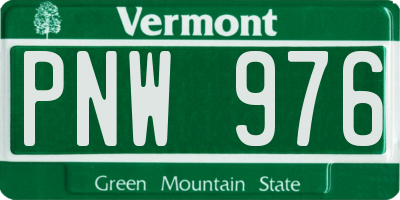 VT license plate PNW976