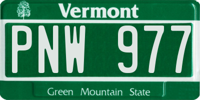 VT license plate PNW977