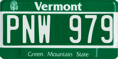 VT license plate PNW979
