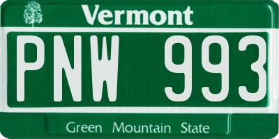 VT license plate PNW993