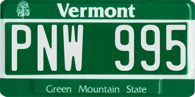 VT license plate PNW995